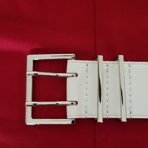 Lane Bryant Double Prong Stretch White Belt